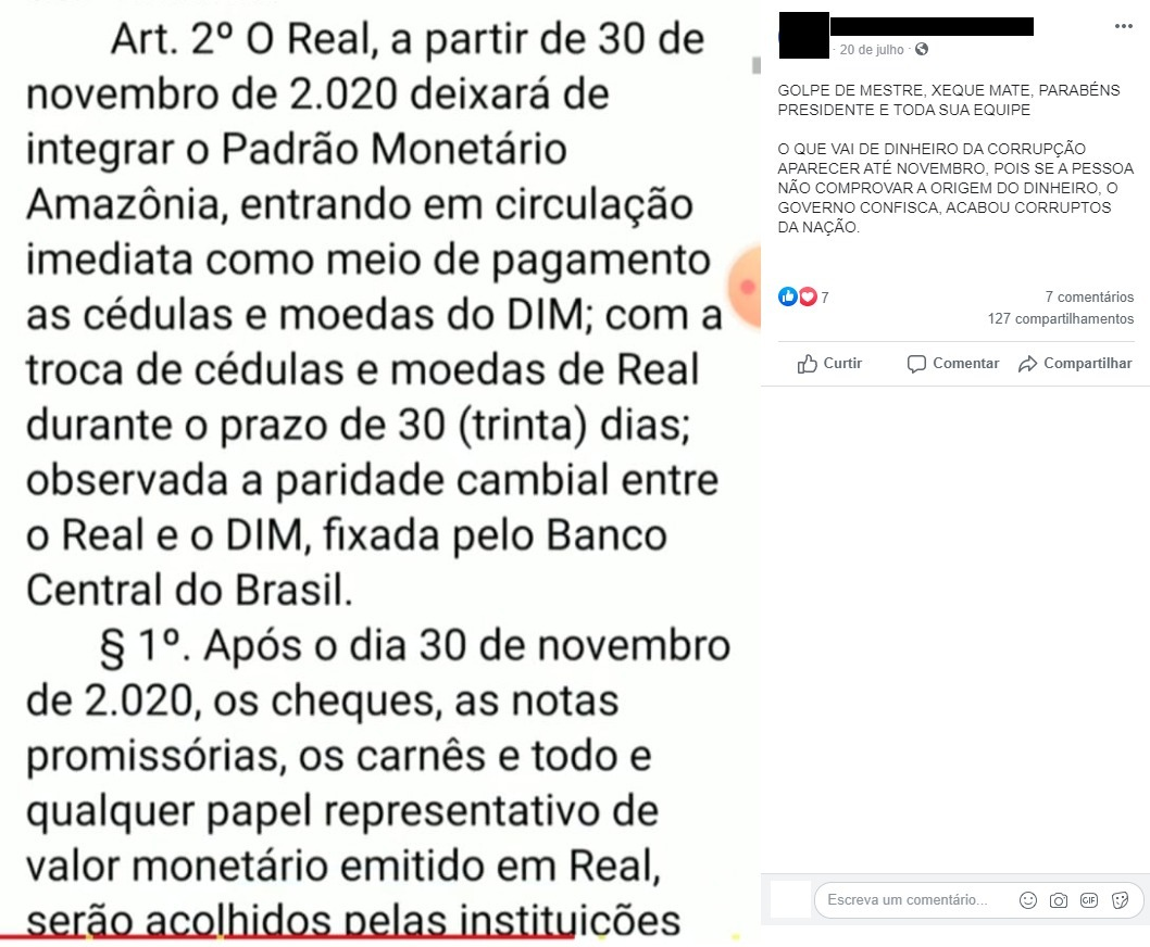 Moeda chamada “DIM” não entrará em vigor no Brasil em 2020