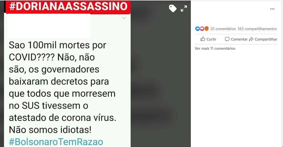NÃO são todos os casos de mortes no SUS que recebem atestado de óbito de Covid-19