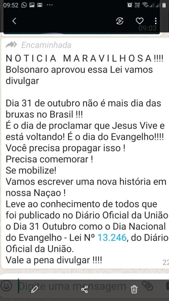 Bolsonaro NÃO criou o Dia Nacional da Proclamação do Evangelho