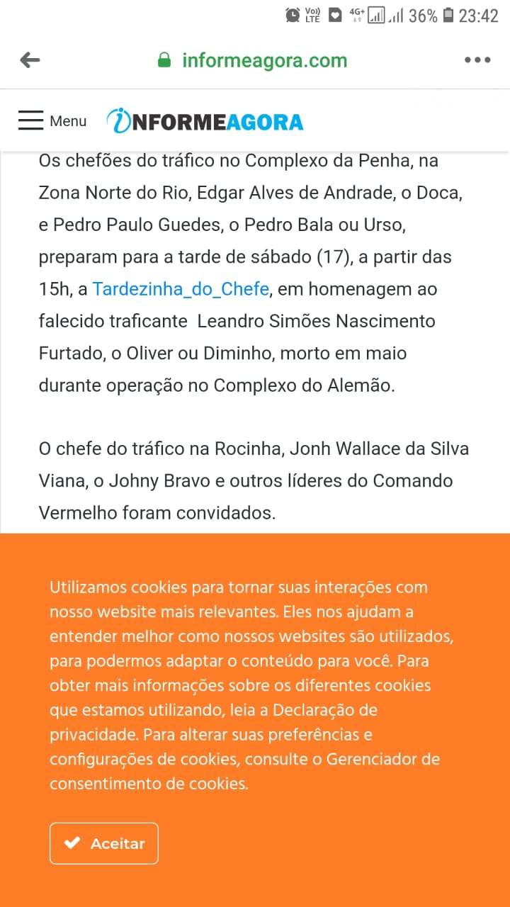 O evento Tardezinha do Chefe, NÃO É organizado por traficantes no Complexo da Penha