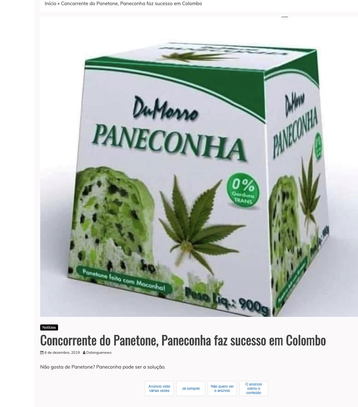 A fabricação do PANECONHA NÃO existe