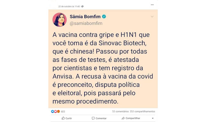 Vacina H1N1 NÃO é fabricada por farmacêutica chinesa
