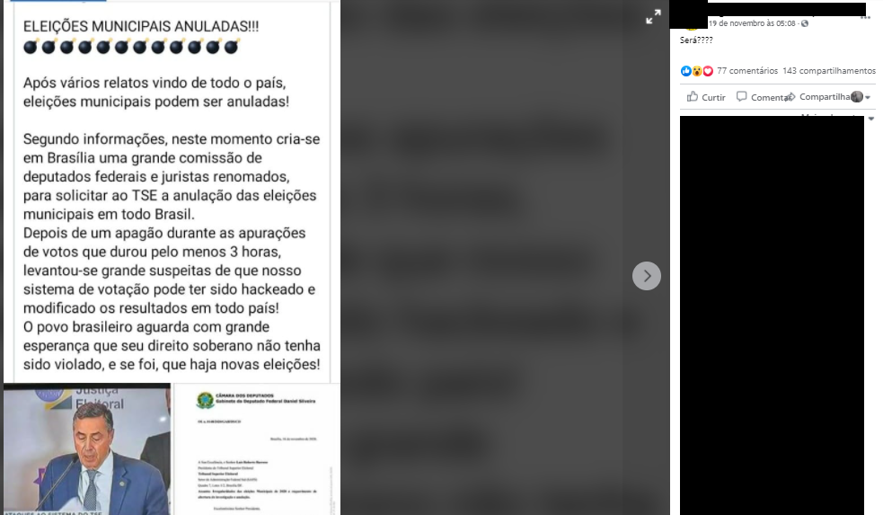 TSE NÃO vai anular votação do primeiro turno das eleições municipais