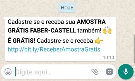 Faber-Castell NÃO está distribuindo amostras grátis de produtos