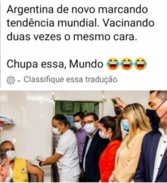 Homem NÃO recebeu vacina contra Covid-19 duas vezes em postos diferentes na Argentina