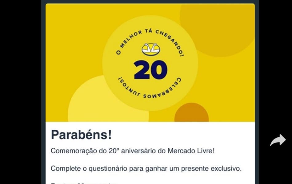 Mercado Livre NÃO está distribuindo cupons de aniversário para usuários